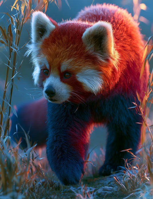 Red Panda — Realistic Art, Dramatic Lighting Digital Wall Art, 3 Sizes Included, Living Room Decor