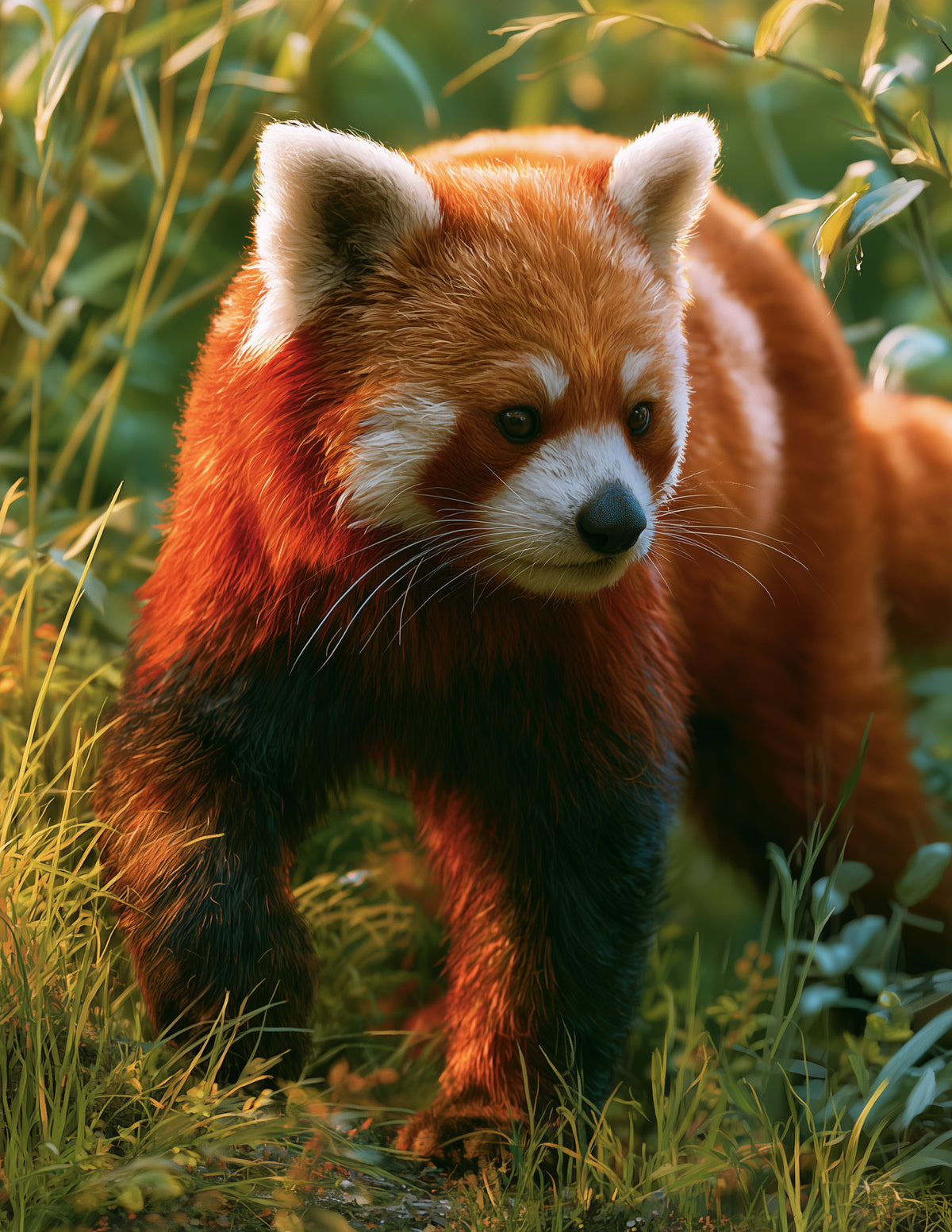 Red Panda — Realistic Art, Warm Lighting Digital Wall Art, 3 Sizes Included, Living Room Decor