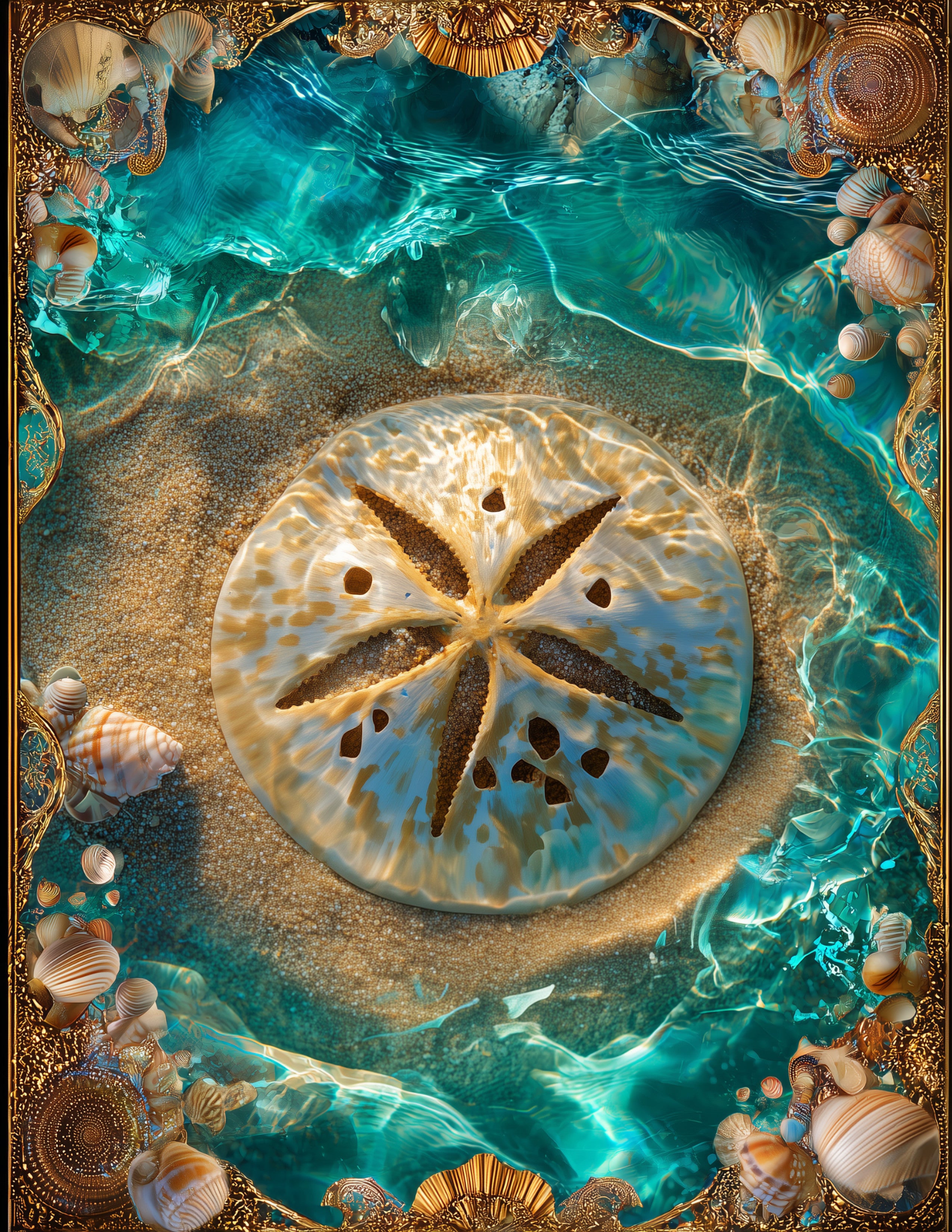 Sand Dollar — Boho Art, Kids Room Digital Wall Art, 3 Sizes Included, Nursery Decor