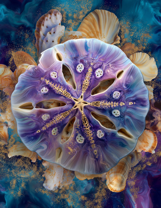 Sand Dollar — Pyschedelic Art, Playroom Decor Digital Wall Art, 3 Sizes Included, Nursery Decor