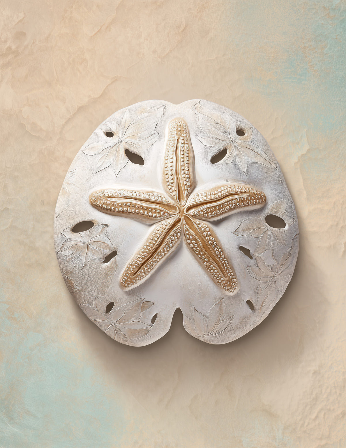 Sand Dollar — Realistic Art, Sunset Tones Digital Wall Art, 3 Sizes Included, Living Room Decor