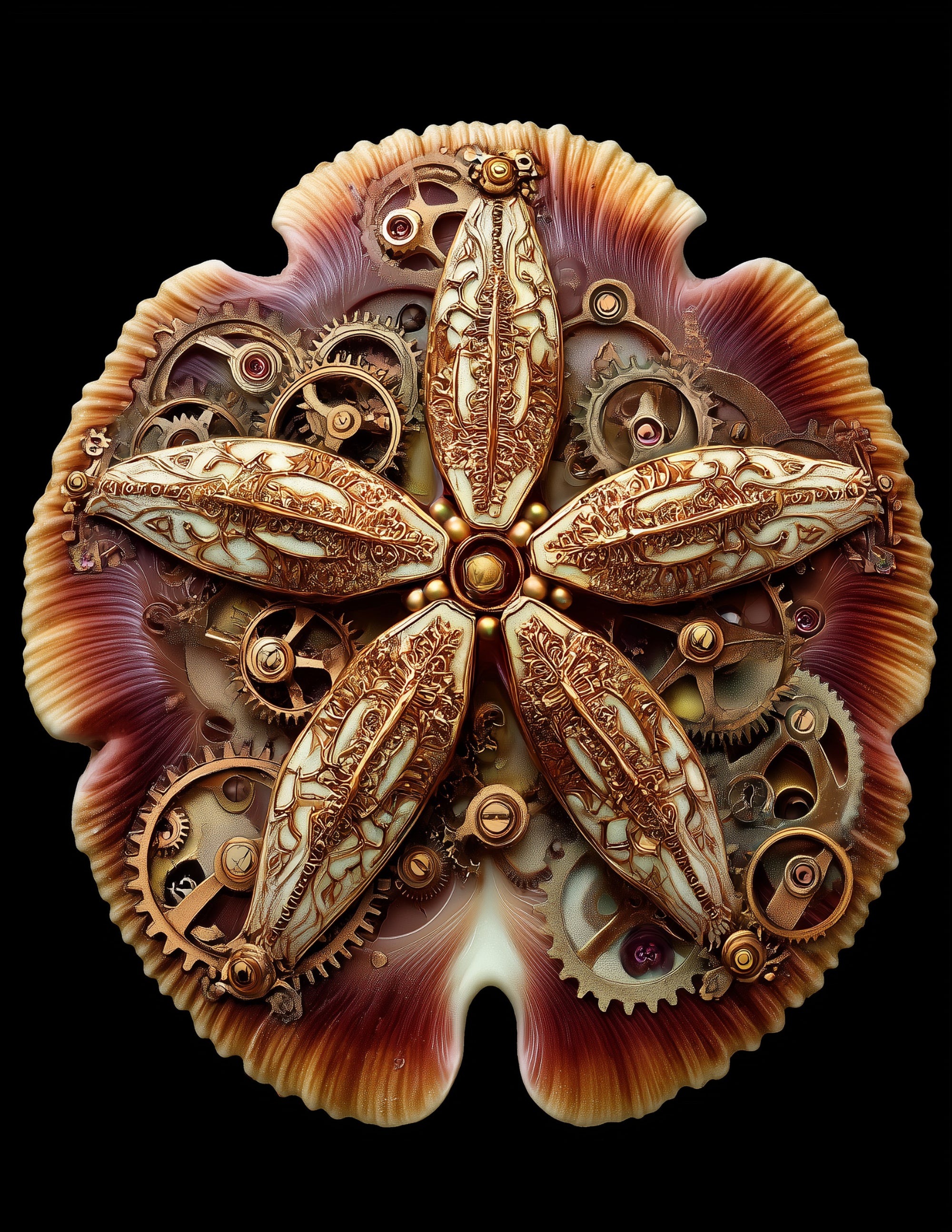 Sand Dollar — Steampunk Art, Calming Art Digital Wall Art, 3 Sizes Included, Living Room Decor