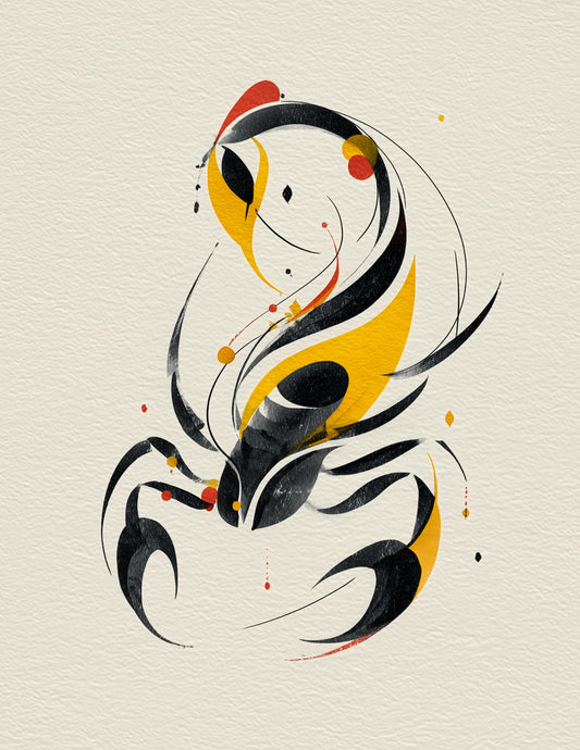 Scorpion — Inkflow Art, Ochre Texture Digital Wall Art, 3 Sizes Included, Living Room Decor