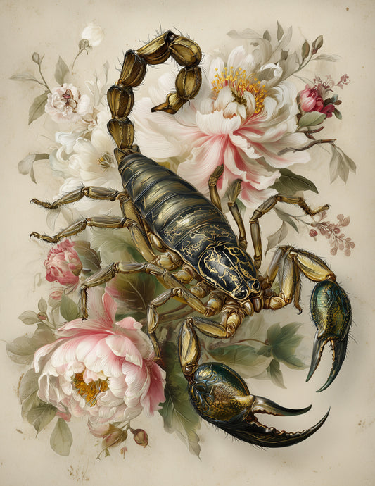 Scorpion — Naturalist Art, Muted Texture Digital Wall Art, 3 Sizes Included, Living Room Decor