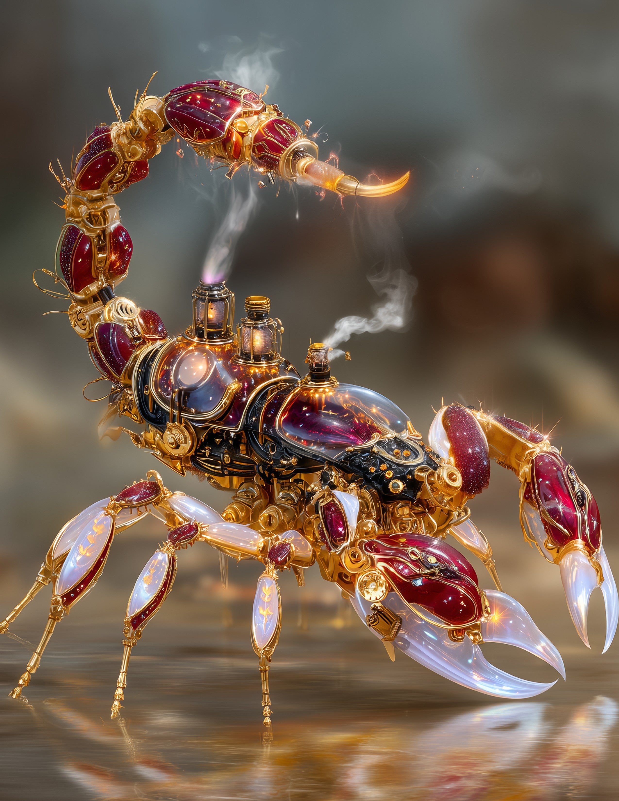 Scorpion — Steampunk Art, Dramatic Lighting Digital Wall Art, 3 Sizes Included, Living Room Decor