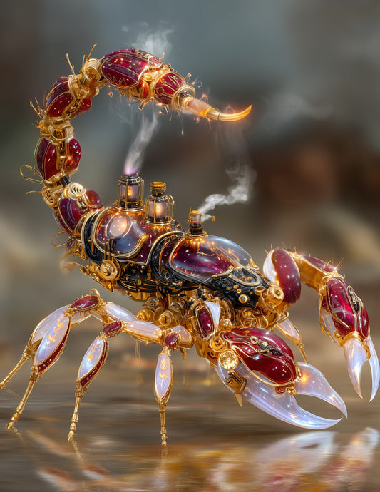 Scorpion — Steampunk Art, Dramatic Lighting Digital Wall Art, 3 Sizes Included, Living Room Decor