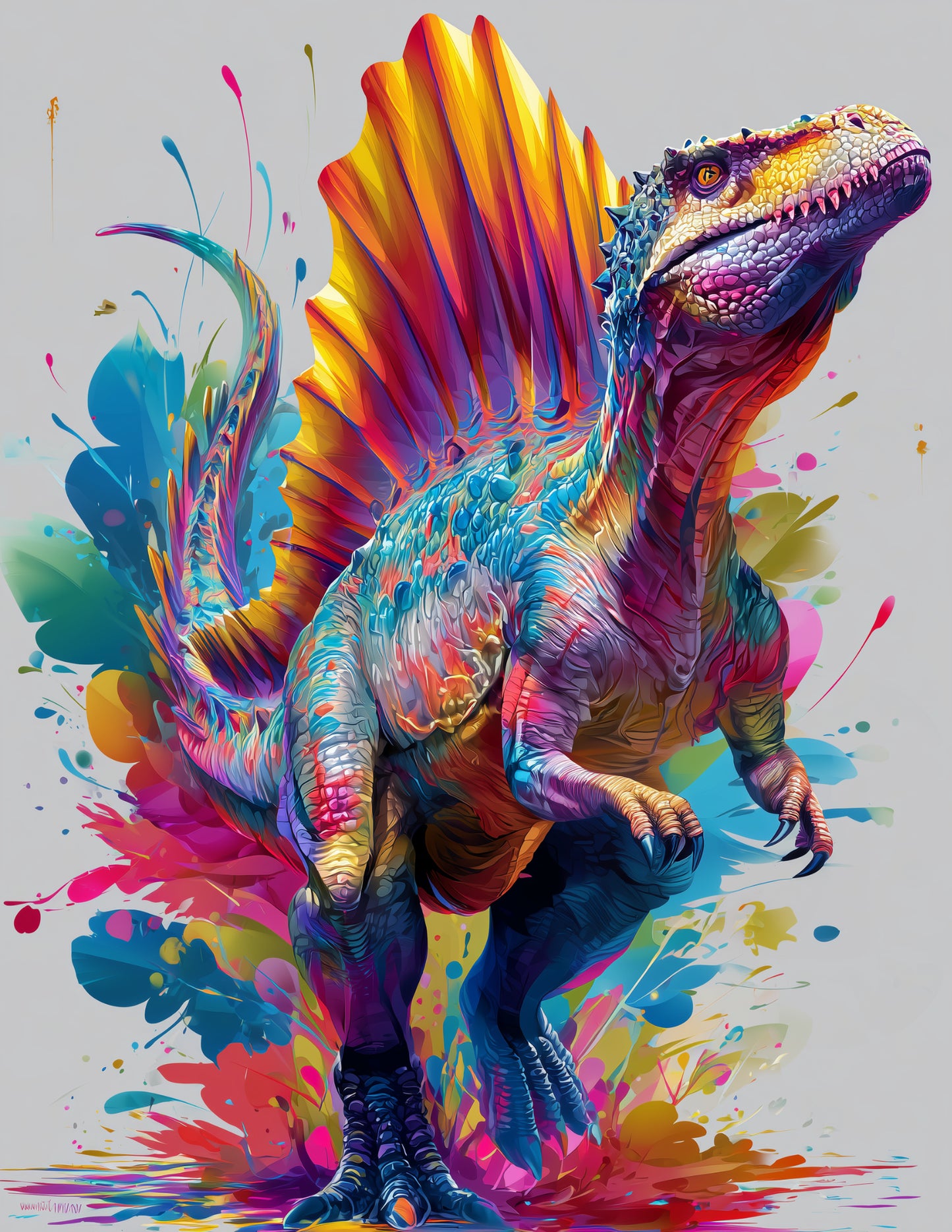 Spinosaurus — Pop Art, Subtle Transitions Digital Wall Art, 3 Sizes Included, Living Room Decor