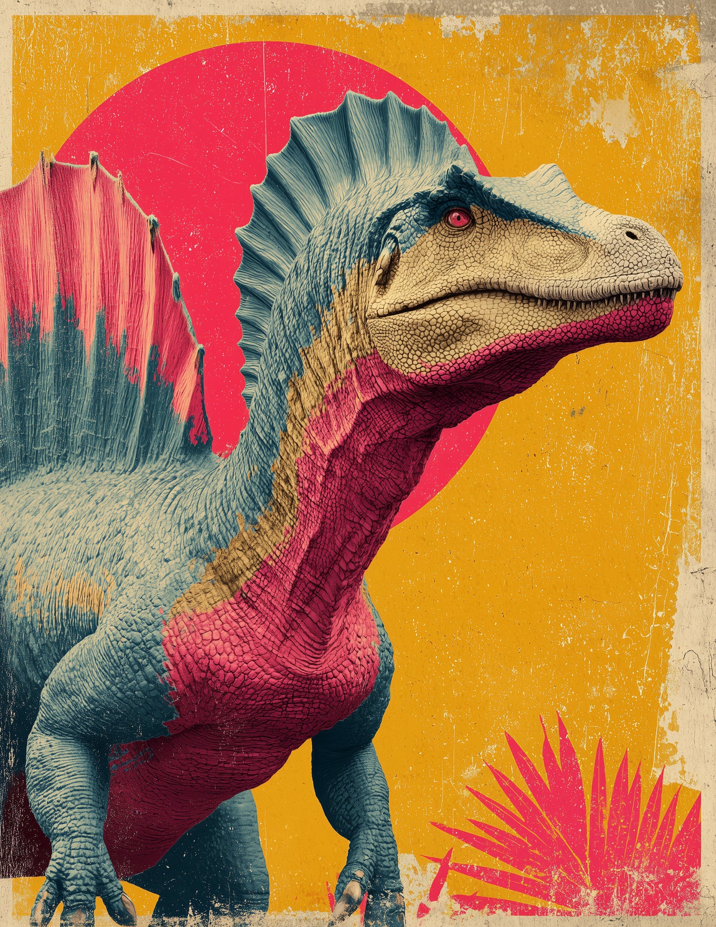 Spinosaurus — Pop Art, Vibrant Palette Digital Wall Art, 3 Sizes Included, Living Room Decor