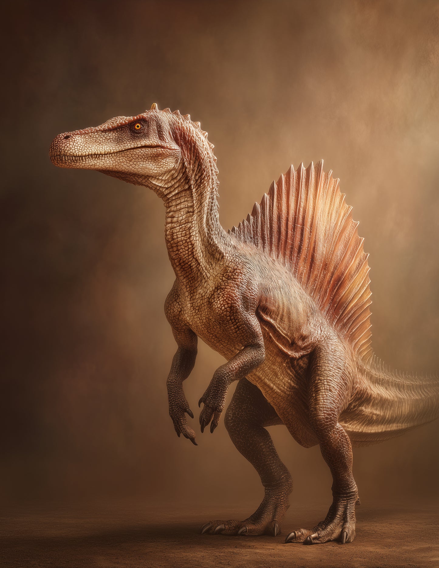 Spinosaurus — Realistic Art, Forest Tones Digital Wall Art, 3 Sizes Included, Living Room Decor