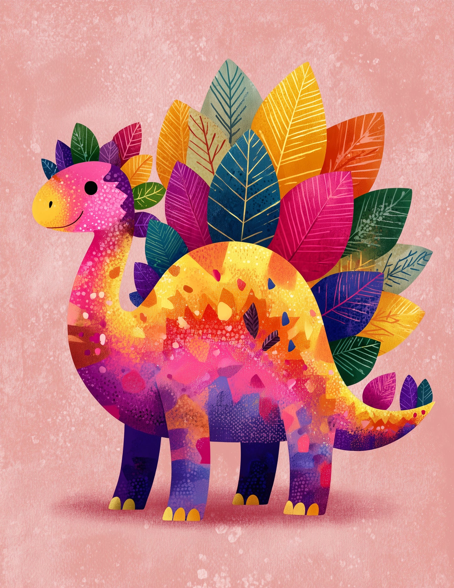 Stegosaurus — Nursery Art, Colorful Tones Digital Wall Art, 3 Sizes Included, Nursery Decor