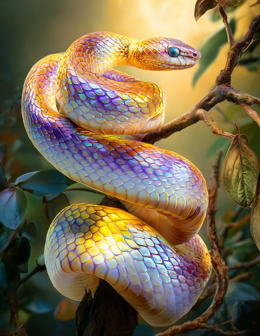 Sunbeam Snake — Boho Art, Calm Gradients Digital Wall Art, 3 Sizes Included, Living Room Decor