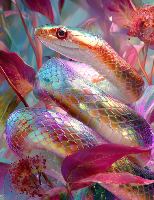 Sunbeam Snake — Boho Art, Serene Palette Digital Wall Art, 3 Sizes Included, Living Room Decor