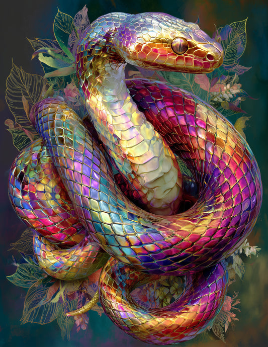 Sunbeam Snake — Boho Art, Soft Mist Digital Wall Art, 3 Sizes Included, Living Room Decor