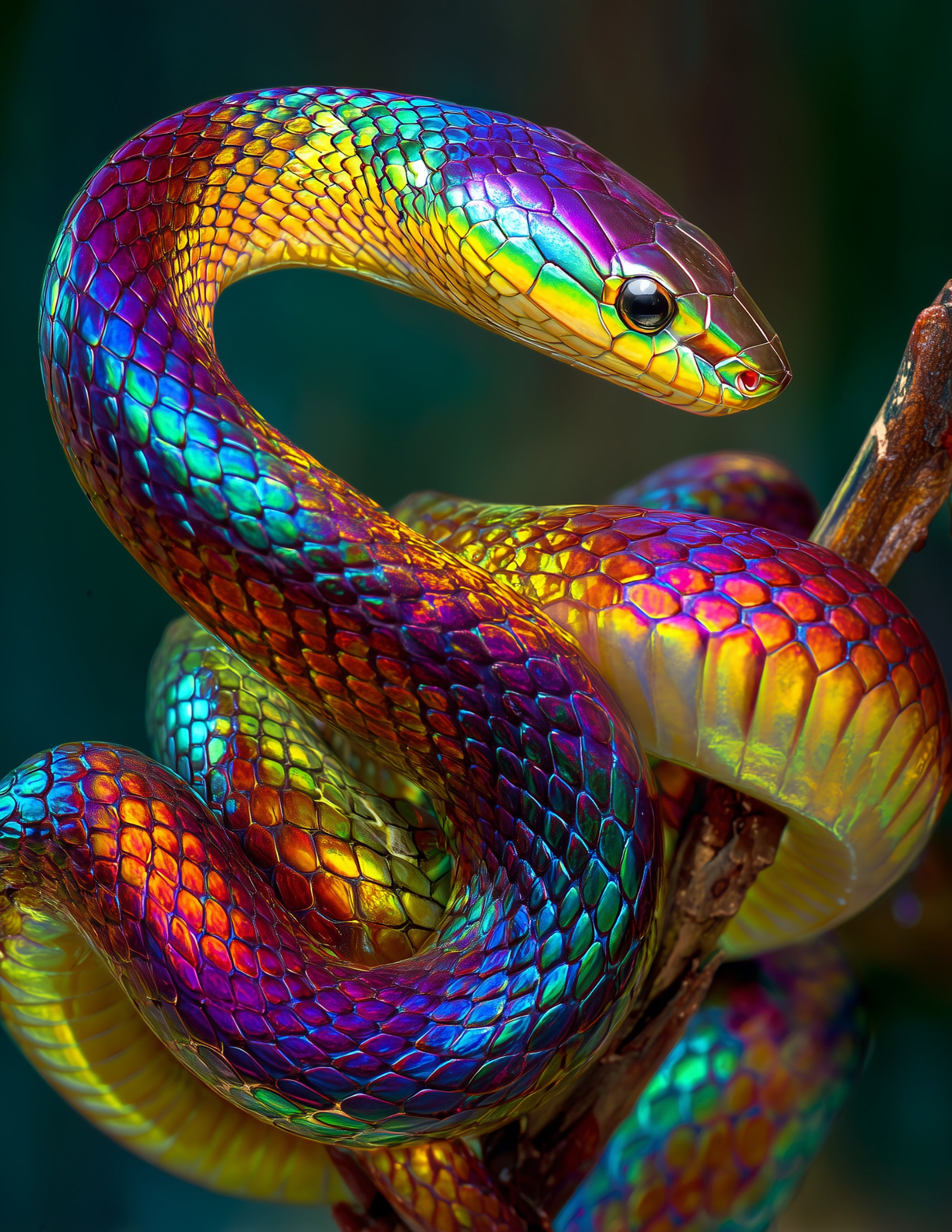 Sunbeam Snake — Boho Art, Vibrant Palette Digital Wall Art, 3 Sizes Included, Living Room Decor