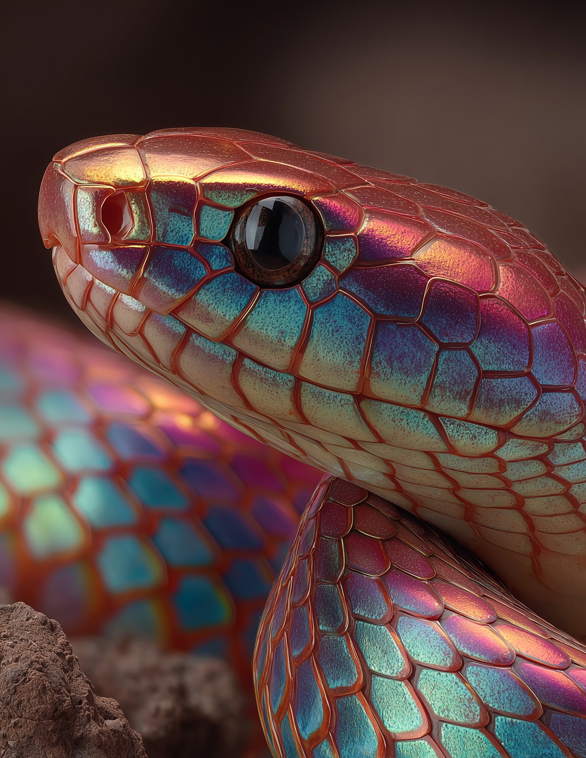 Sunbeam Snake — Realistic Art, Calm Gradients Digital Wall Art, 3 Sizes Included, Living Room Decor