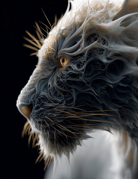 Tiger — Ferrofluid Art, Deep Tones Digital Wall Art, 3 Sizes Included, Living Room Decor