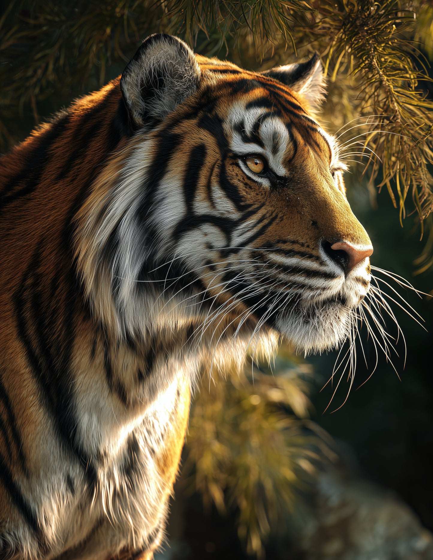 Tiger — Realistic Art, Natural Calm Digital Wall Art, 3 Sizes Included, Living Room Decor
