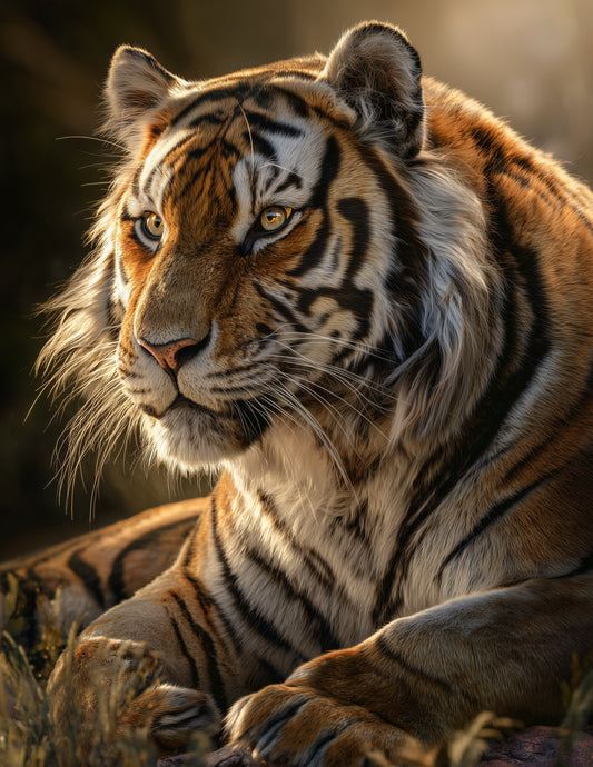 Tiger — Realistic Art, Soft Focus Digital Wall Art, 3 Sizes Included, Living Room Decor