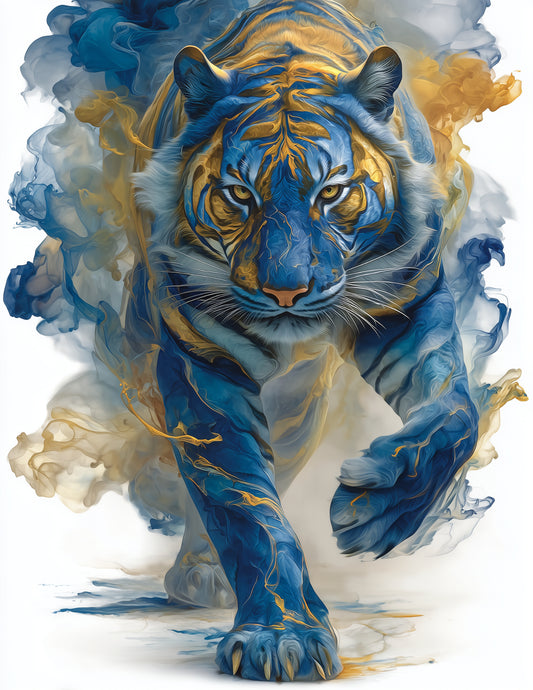 Tiger — Watercolor Art, Bold Hues Digital Wall Art, 3 Sizes Included, Living Room Decor