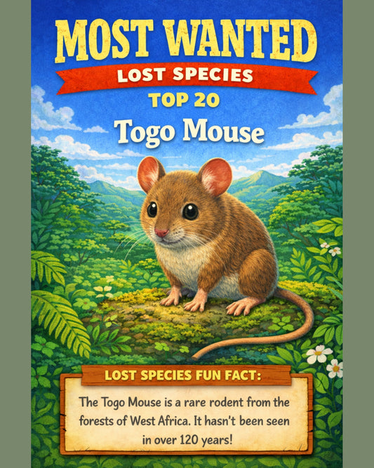 Togo Mouse — Lost Species Art, Most Wanted Top 20, 3 Sizes Included, Living Room Decor