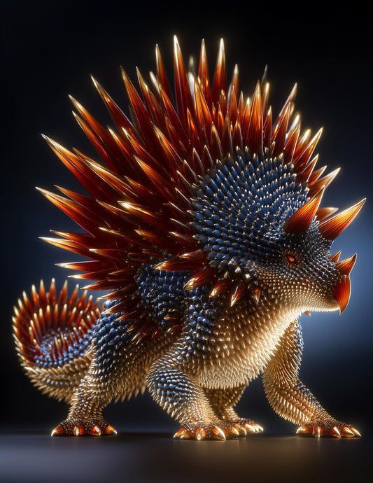 Triceratops — Ferrofluid Art, Amber Tones Digital Wall Art, 3 Sizes Included, Living Room Decor