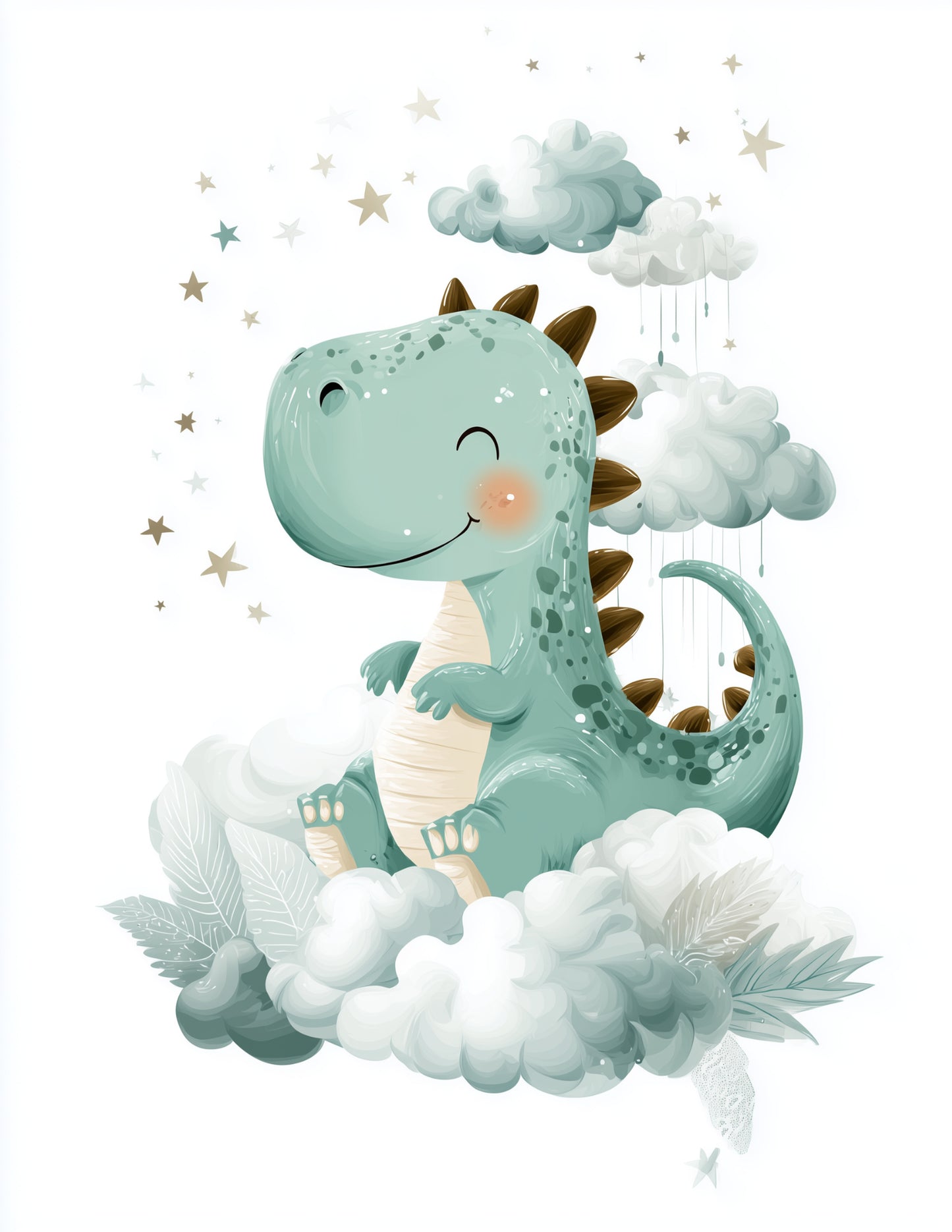 Tyrannosaurus Rex — Nursery Art, Calm Tones Digital Wall Art, 3 Sizes Included, Nursery Decor