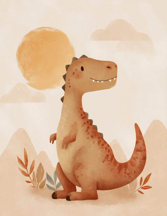 Tyrannosaurus Rex — Nursery Art, Dreamy Hues Digital Wall Art, 3 Sizes Included, Nursery Decor