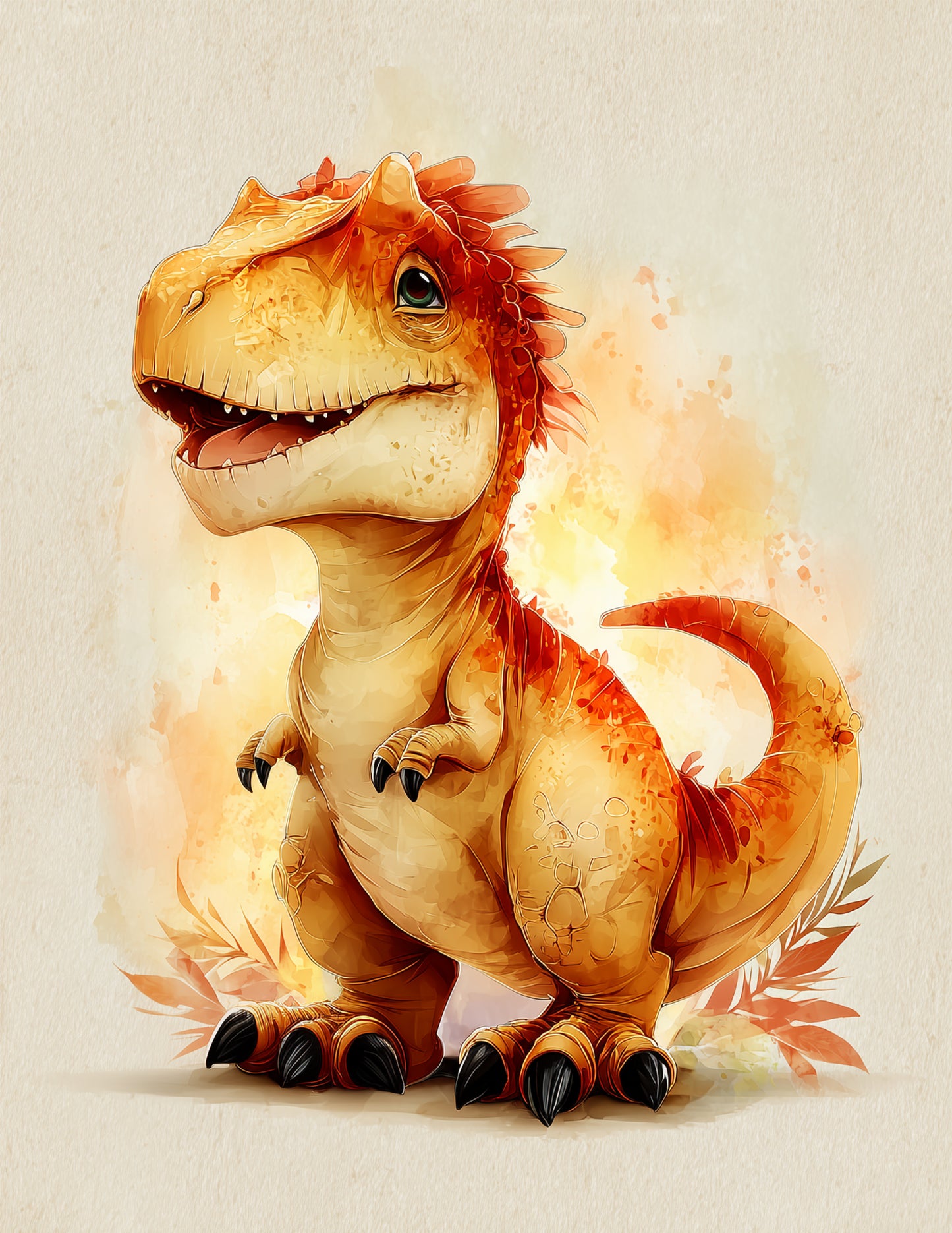 Tyrannosaurus Rex — Nursery Art, Gentle Gradients Digital Wall Art, 3 Sizes Included, Nursery Decor