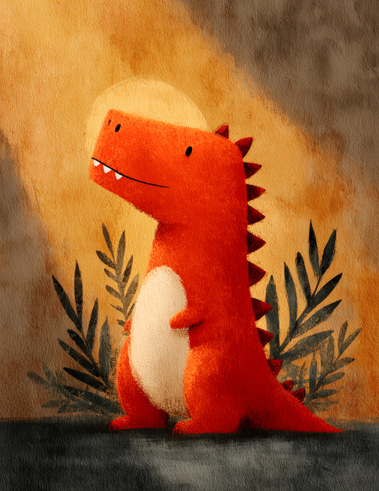 Tyrannosaurus Rex — Nursery Art, Warm Pastels Digital Wall Art, 3 Sizes Included, Nursery Decor