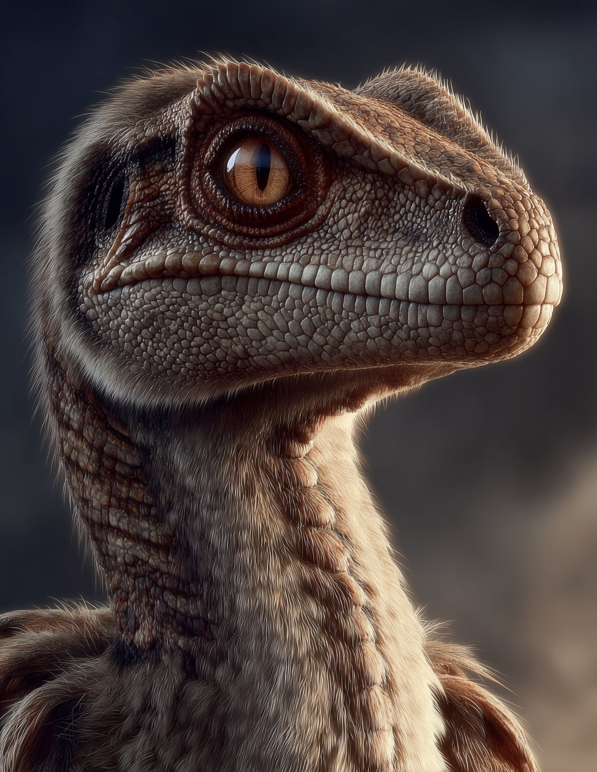 Velociraptor — Realistic Art, Balanced Tones Digital Wall Art, 3 Sizes Included, Living Room Decor