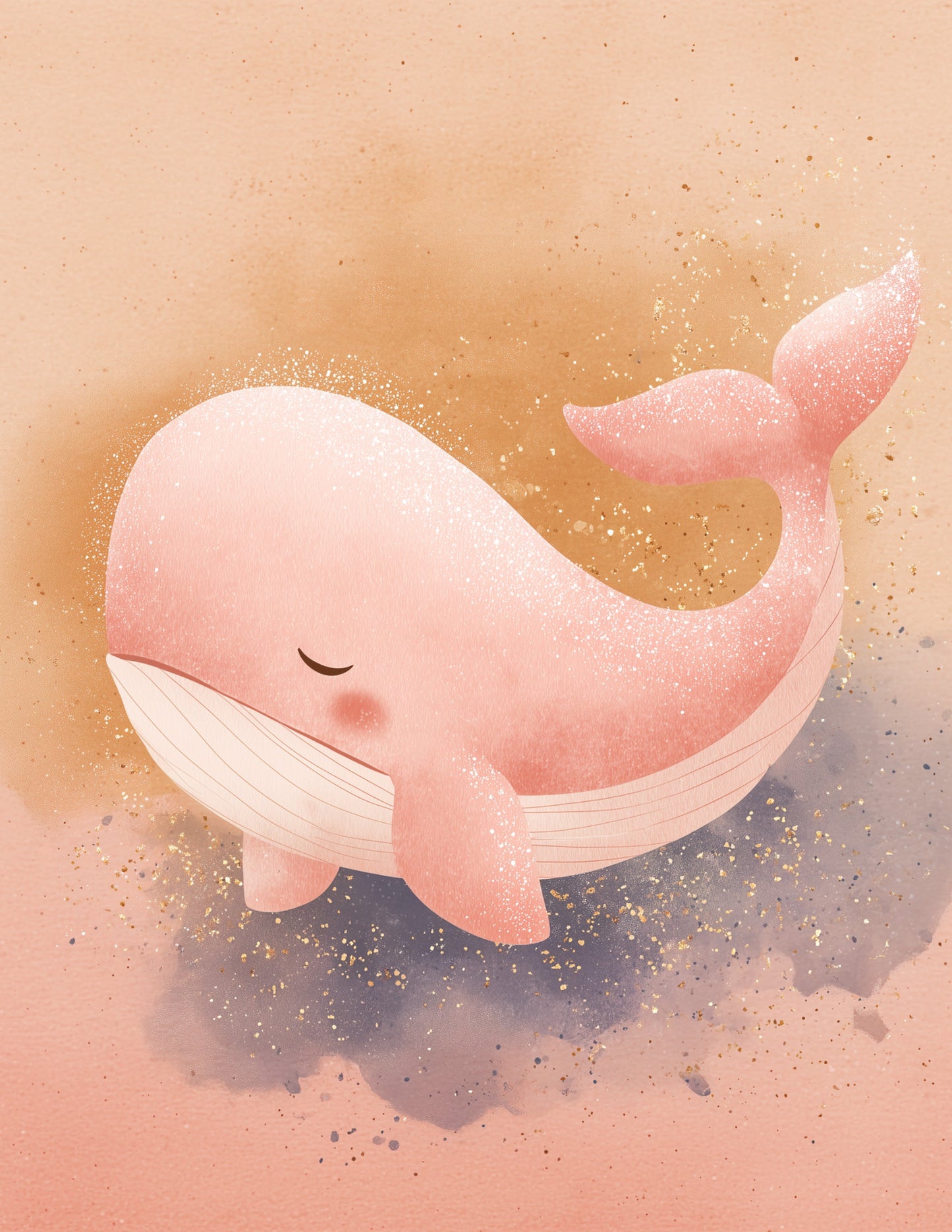 Whale — Nursery Art, Soft Texture Digital Wall Art, 3 Sizes Included, Nursery Decor