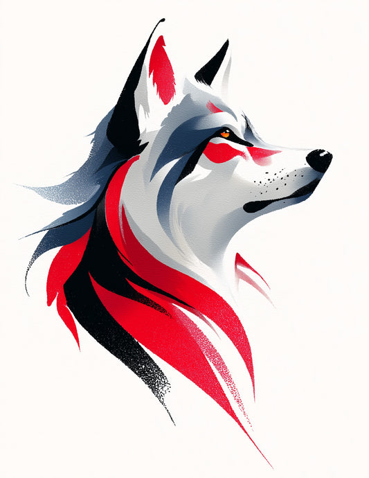Wolf — Inkflow Art, Calm Gradients Digital Wall Art, 3 Sizes Included, Living Room Decor