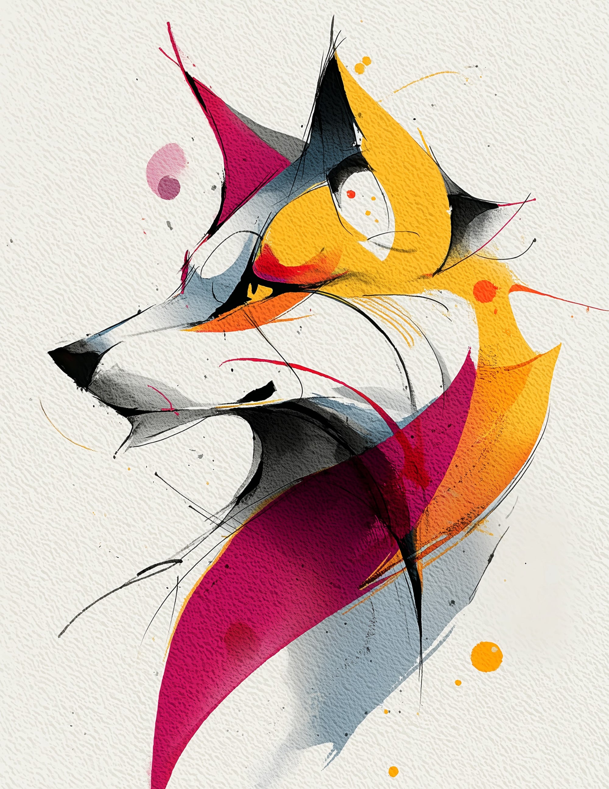 Wolf — Inkflow Art, Nature Theme Digital Wall Art, 3 Sizes Included, Living Room Decor