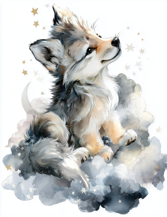 Wolf — Nursery Art, Balanced Tones Digital Wall Art, 3 Sizes Included, Nursery Decor