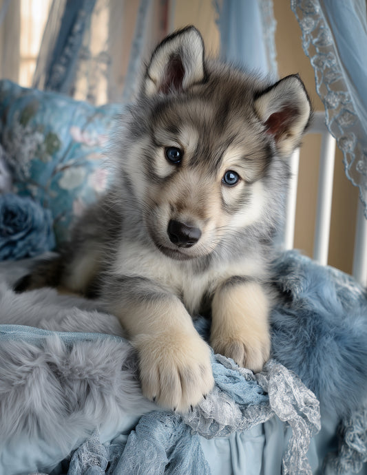 Wolf — Nursery Art, Gentle Bloom Digital Wall Art, 3 Sizes Included, Nursery Decor