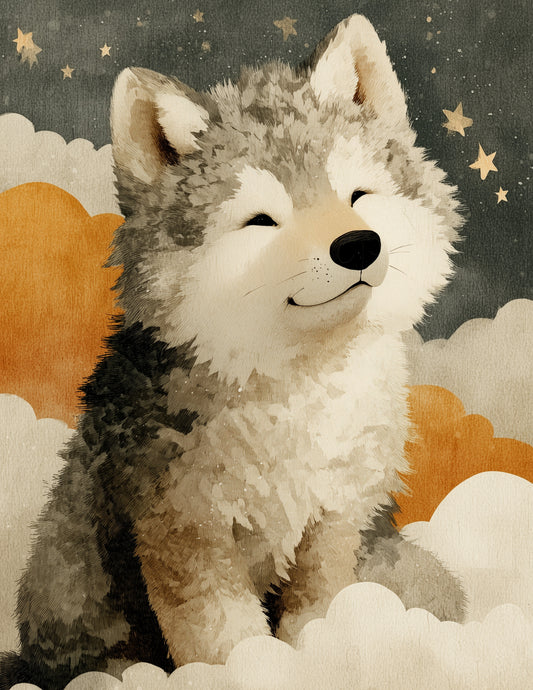 Wolf — Nursery Art, Layered Hues Digital Wall Art, 3 Sizes Included, Nursery Decor