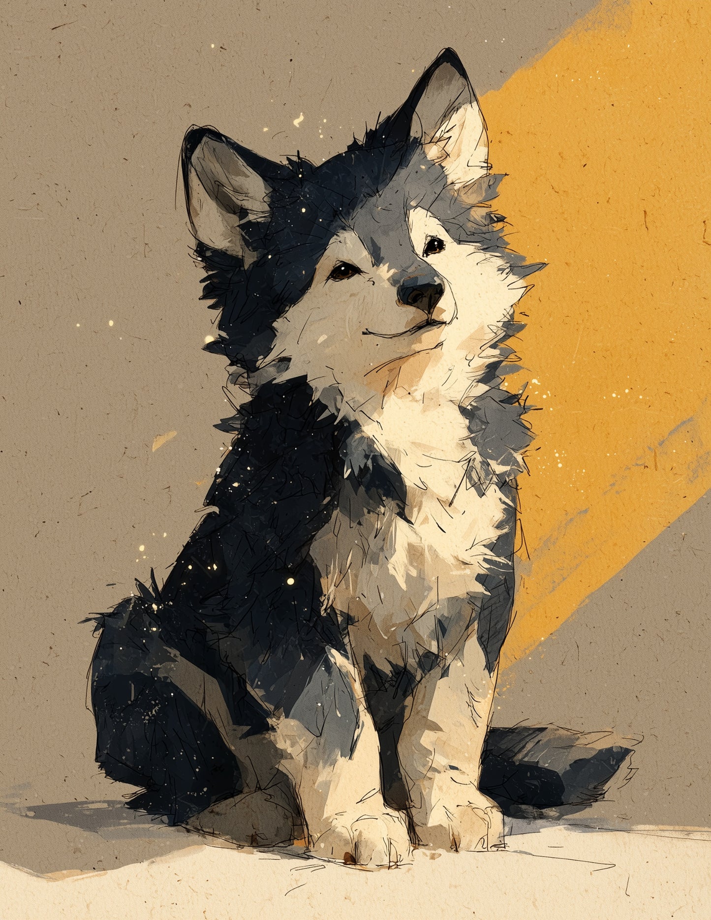 Wolf — Nursery Art, Soft Gradients Digital Wall Art, 3 Sizes Included, Nursery Decor