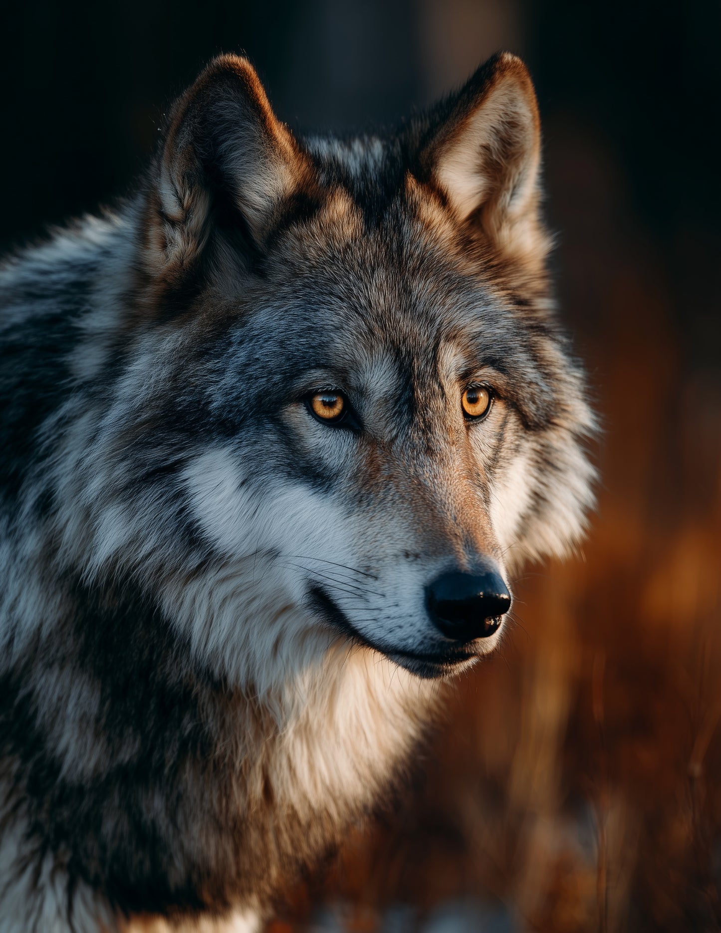 Wolf — Realistic Art, Balanced Tones Digital Wall Art, 3 Sizes Included, Living Room Decor