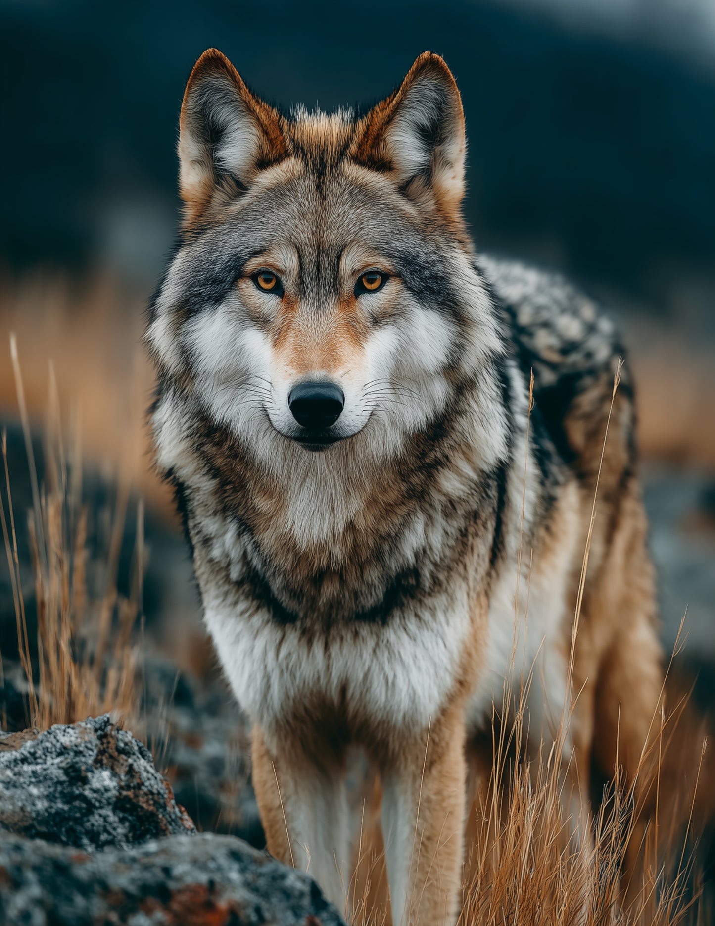 Wolf — Realistic Art, Forest Tones Digital Wall Art, 3 Sizes Included, Living Room Decor