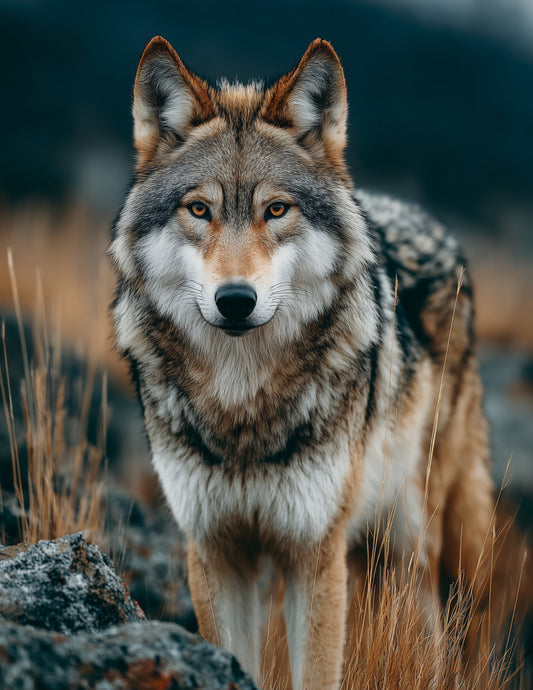 Wolf — Realistic Art, Forest Tones Digital Wall Art, 3 Sizes Included, Living Room Decor