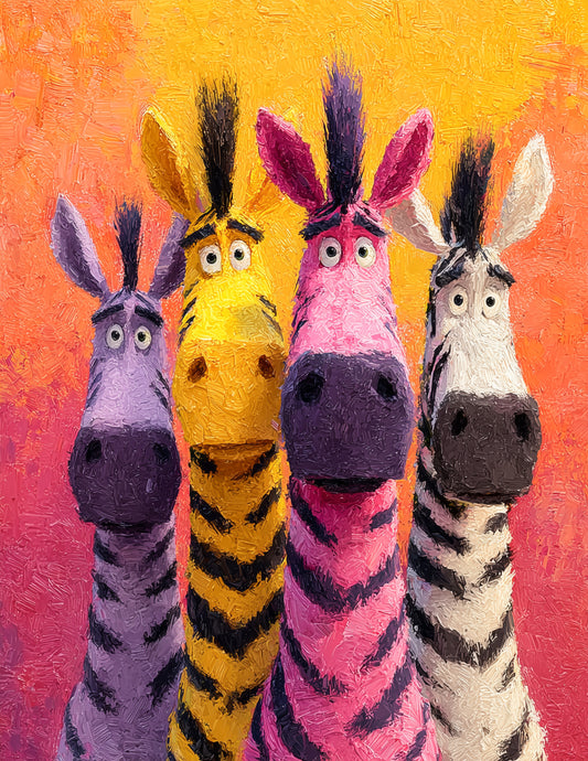 Zebra — Nursery Herd Art, Balanced Tones Digital Wall Art, 3 Sizes Included, Nursery Decor