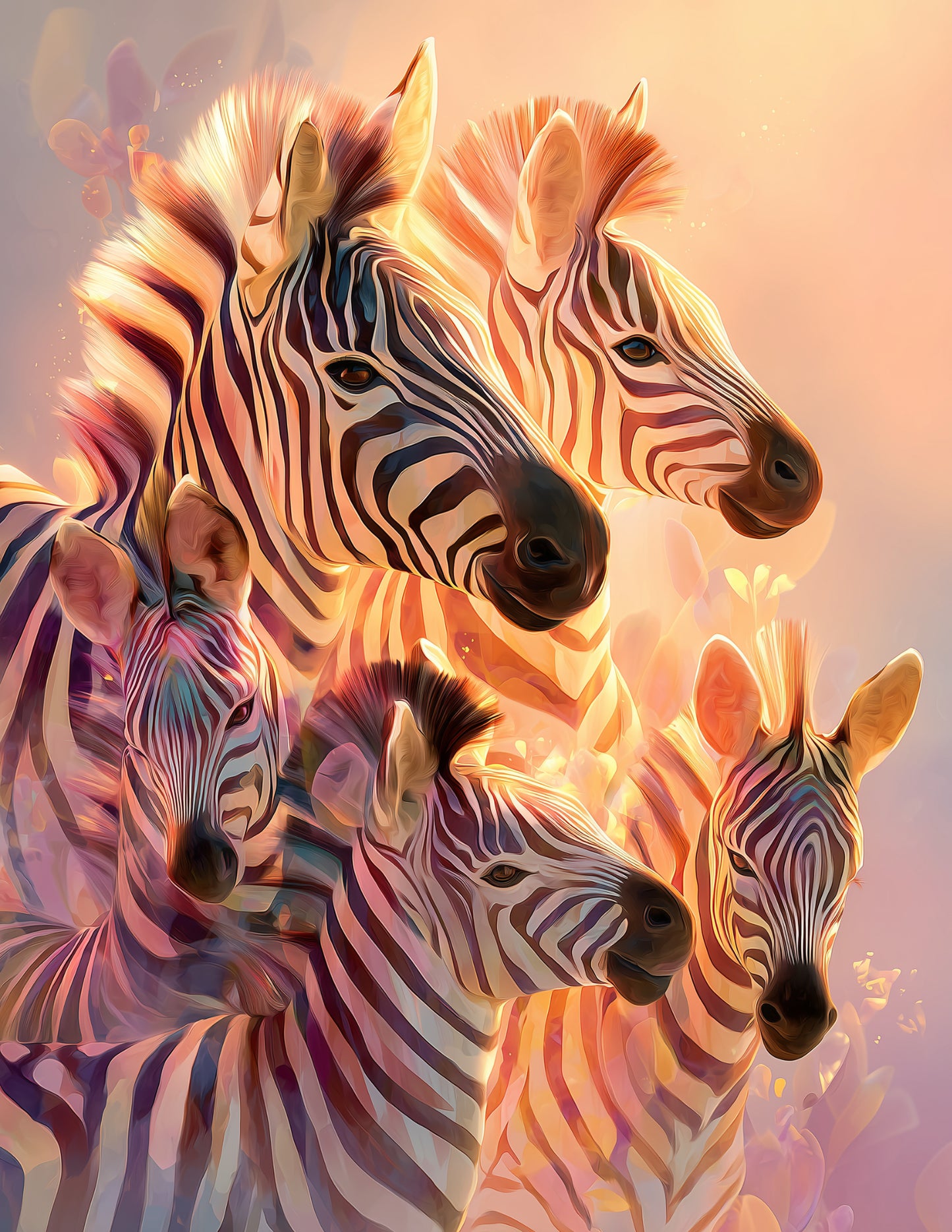 Zebra — Nursery Herd Art, Subtle Transitions Digital Wall Art, 3 Sizes Included, Nursery Decor