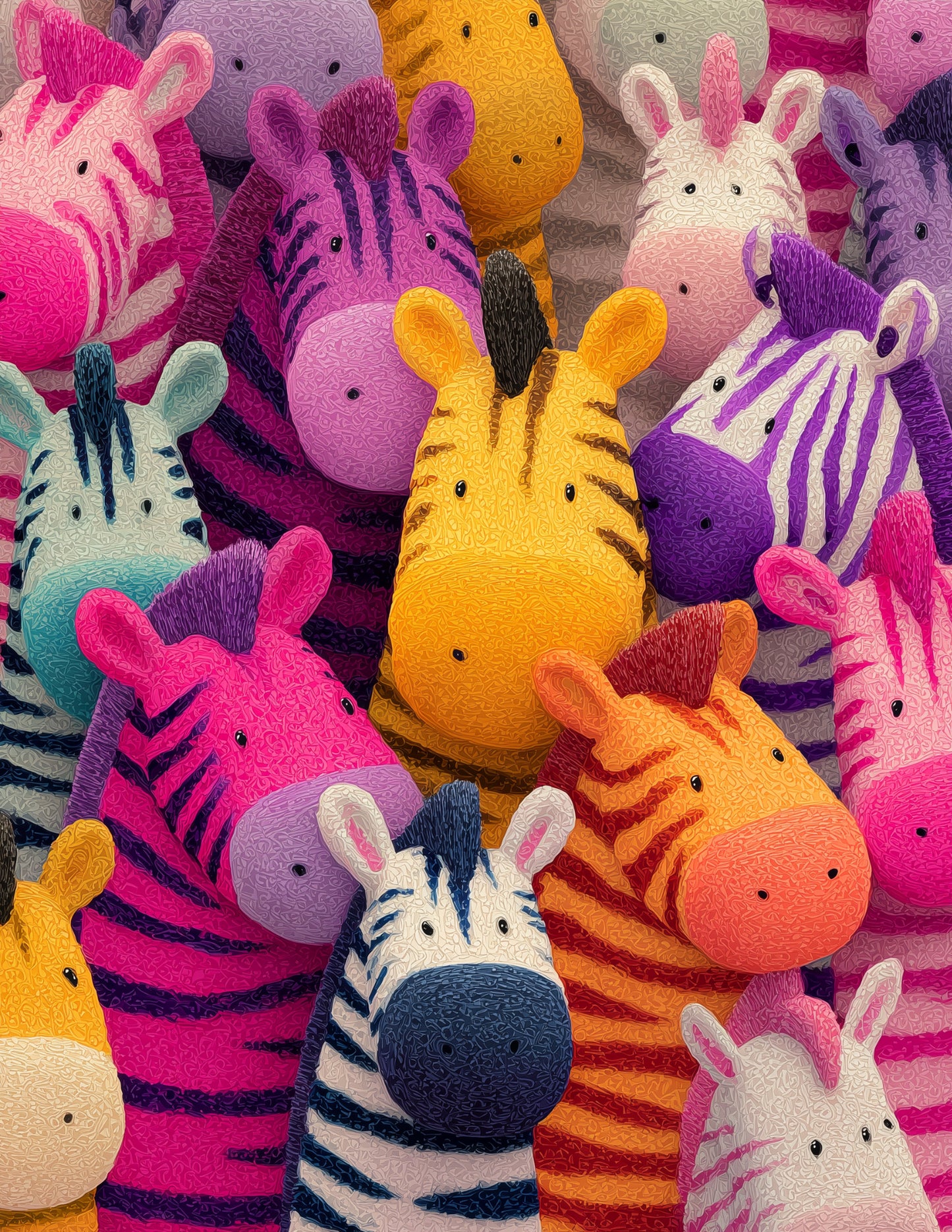 Zebra — Nursery Herd Art, Vibrant Pastels Digital Wall Art, 3 Sizes Included, Nursery Decor