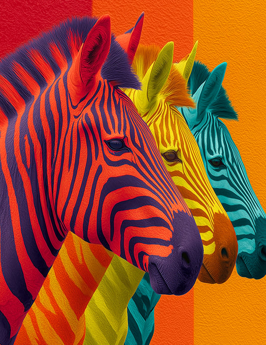 Zebra — Pop Art herd Art, Serene Pastels Digital Wall Art, 3 Sizes Included, Living Room Decor