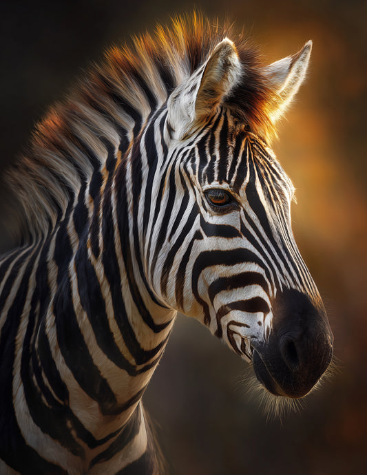 Zebra — Realistic Art, Calm Palette Digital Wall Art, 3 Sizes Included, Living Room Decor