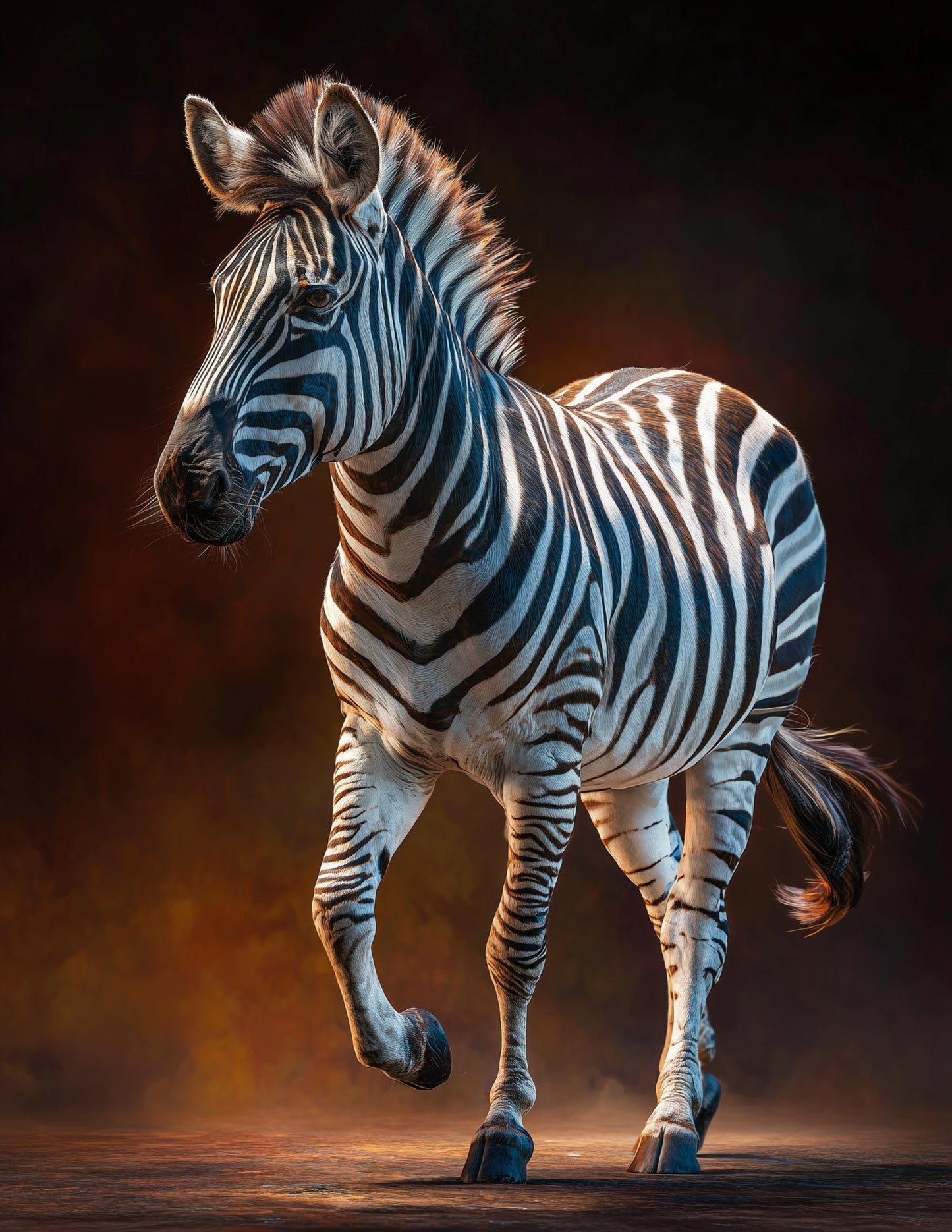 Zebra — Realistic Art, Warm Tones Digital Wall Art, 3 Sizes Included, Living Room Decor