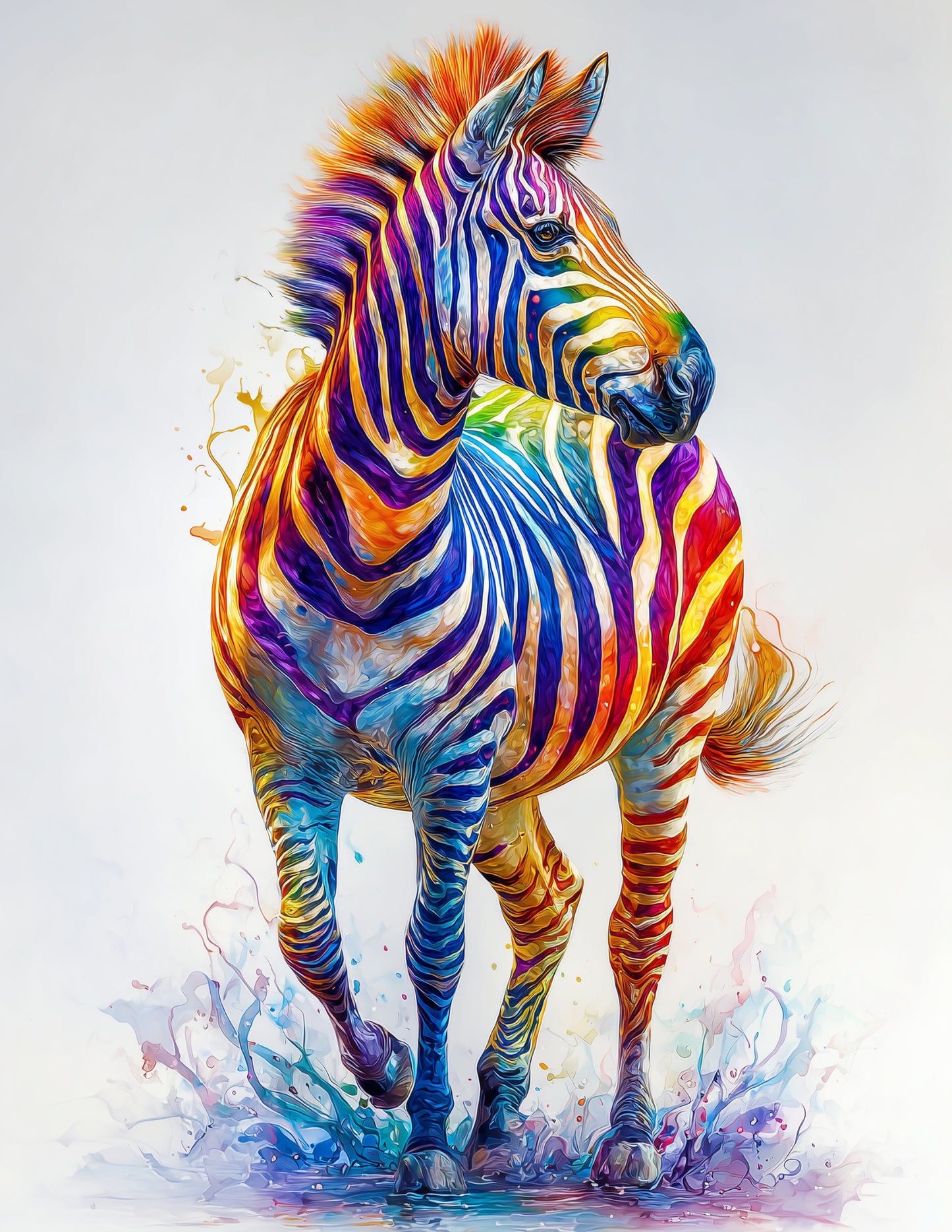 Zebra — Watercolor Art, Calm Tones Digital Wall Art, 3 Sizes Included, Living Room Decor